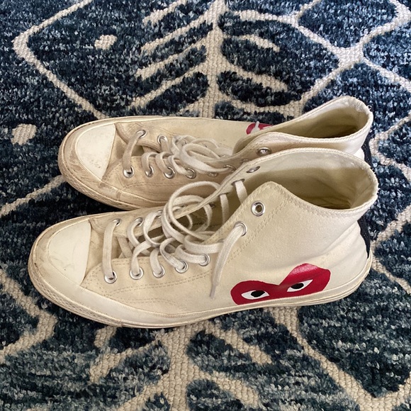 Converse comme des garçons high top sneakers size 9 men’s - Picture 3 of 7